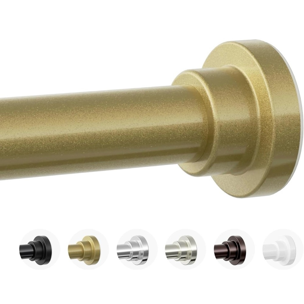 Amazon Metallic Gold Shower Curtain Rod with Round Flange